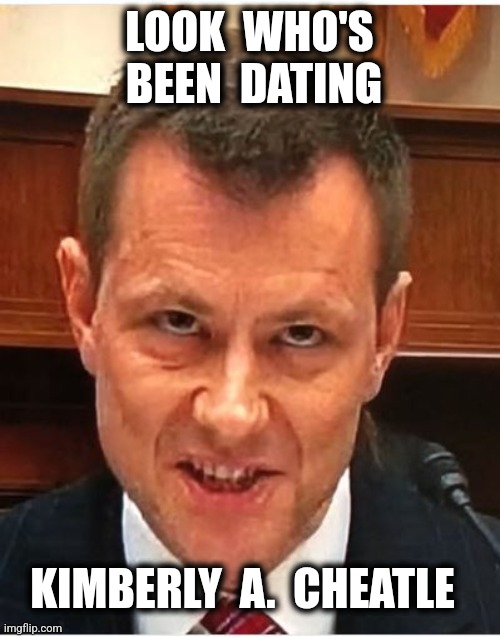 They tried to Cheatle with Crooks, but they Strzok out. | LOOK  WHO'S  BEEN  DATING; KIMBERLY  A.  CHEATLE | image tagged in peter strzok,secret service,president trump,killary,msm lies,cnn fake news | made w/ Imgflip meme maker