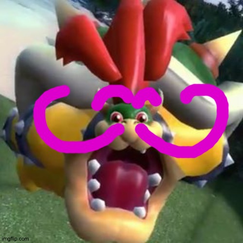 Bowser's purple eyebrows and mustache LOL | image tagged in bowser on lsd,bowser | made w/ Imgflip meme maker