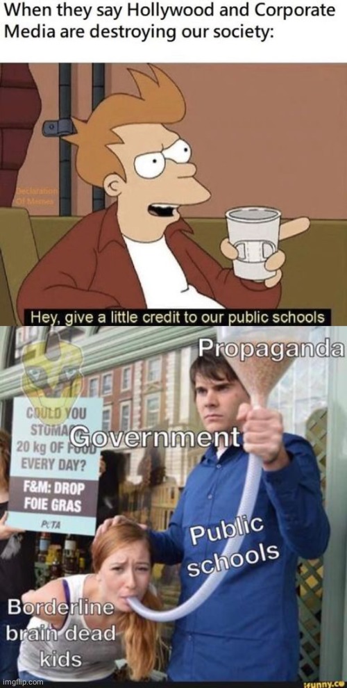 Propper respect for public schools | image tagged in education,indoctrination | made w/ Imgflip meme maker