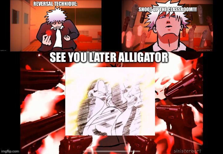 Gojo Shoots up Sukuna | image tagged in gojo shoots up sukuna | made w/ Imgflip meme maker
