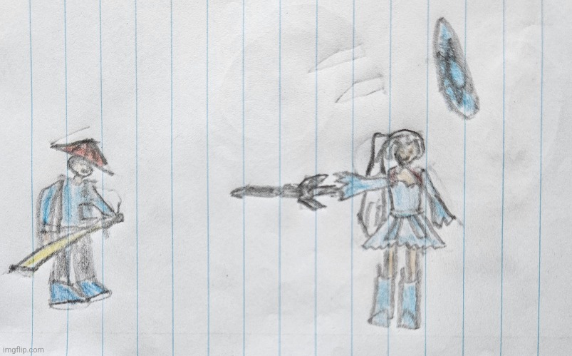 Another character i made. This time fighting Weiss | image tagged in rwby,drawing | made w/ Imgflip meme maker