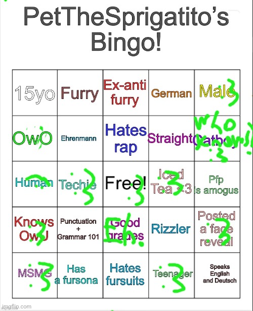 I FUCKING lost :[ | image tagged in petthesprigatito s bingo | made w/ Imgflip meme maker