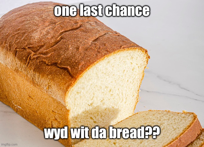 Not a single person has gotten it right | one last chance; wyd wit da bread?? | made w/ Imgflip meme maker