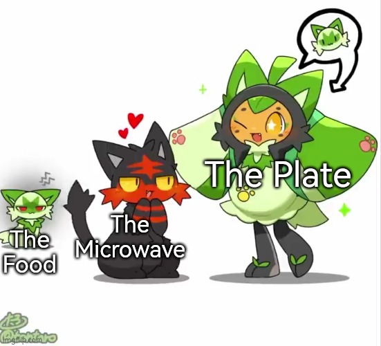 If only we have a Microwave that can heat the food, that would be great. | The Plate; The Food; The Microwave | image tagged in memes,funny,microwave,plate,food | made w/ Imgflip meme maker