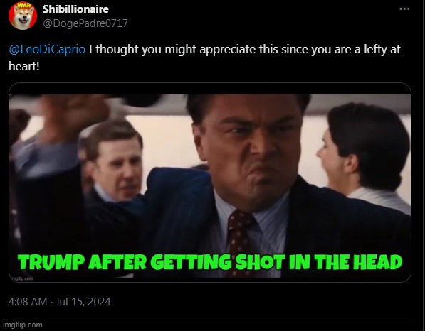 letting my Troll colors shine through | image tagged in leonardo dicaprio wolf of wall street,leonardo dicaprio,tds,trump derangement syndrome,maga,make america great again | made w/ Imgflip meme maker