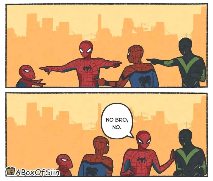Spiderman pointing another version Blank Meme Template