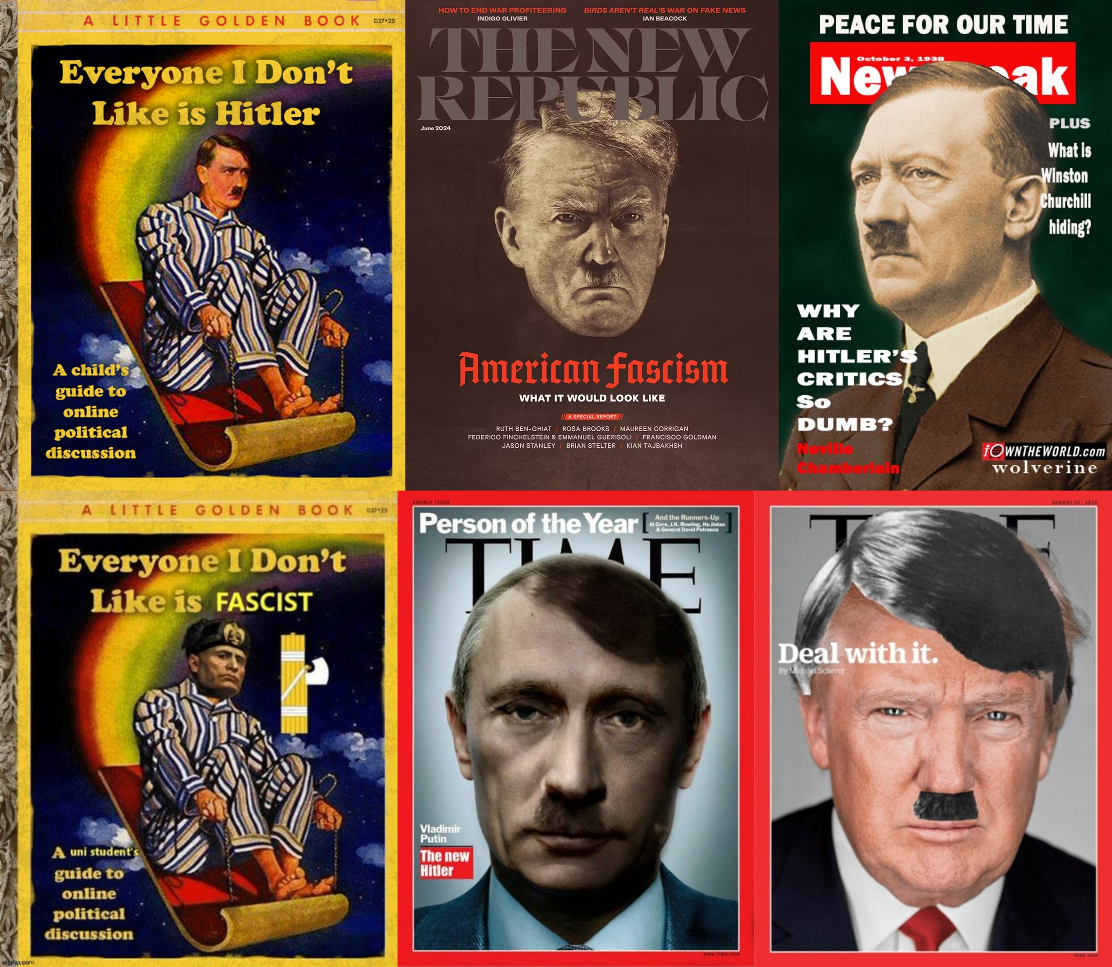 Hitler of the Month Club . . . | image tagged in joe biden,donald trump,adolf hitler,vladimir putin,ukraine | made w/ Imgflip meme maker