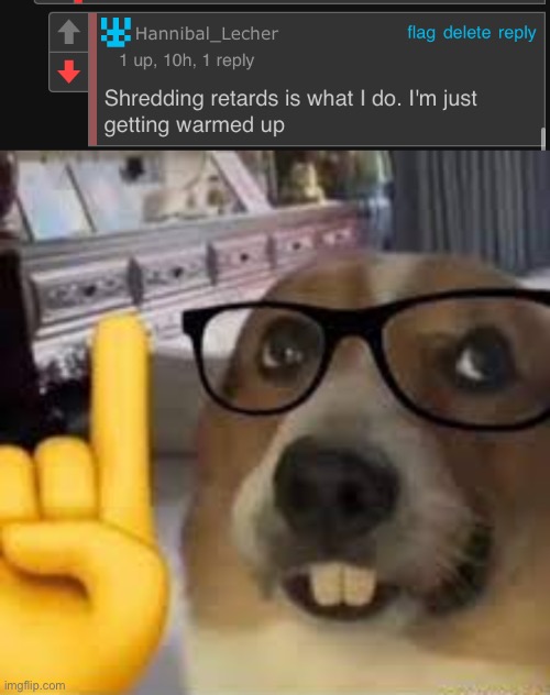 Corny ass | image tagged in nerd dog | made w/ Imgflip meme maker