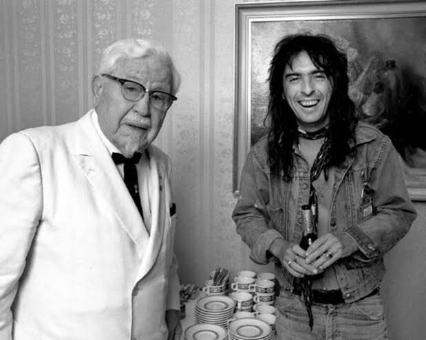 High Quality Col. Sanders and Alice Cooper Blank Meme Template