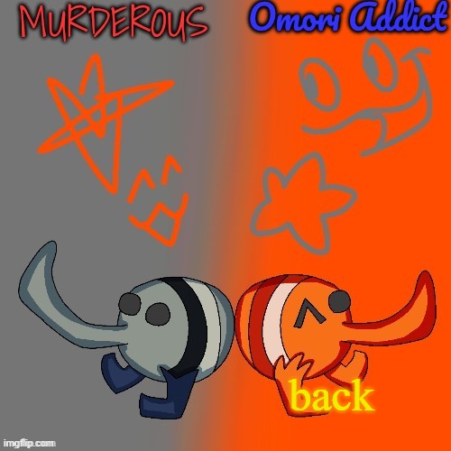 Murderous and Omori (thanks nat for art) | back | image tagged in murderous and omori thanks nat for art | made w/ Imgflip meme maker
