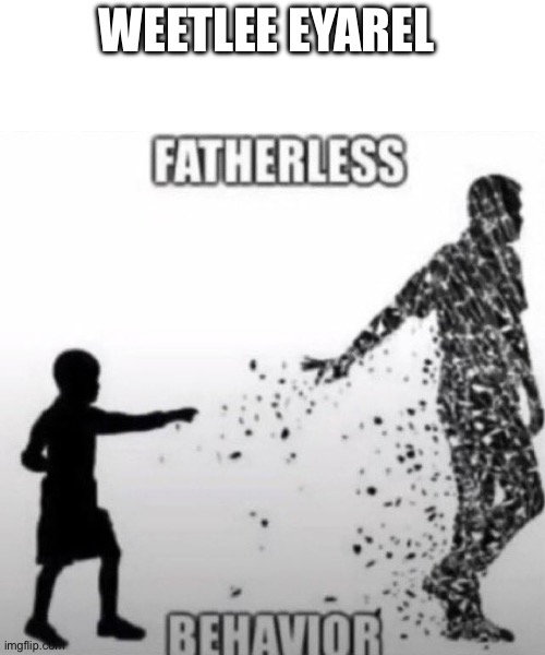 Fatherless Behavior | WEETLEE EYAREL | image tagged in fatherless behavior | made w/ Imgflip meme maker