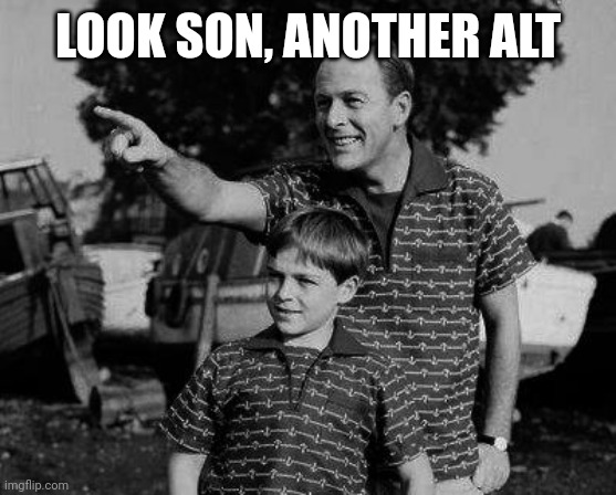 Father and son | LOOK SON, ANOTHER ALT | image tagged in father and son | made w/ Imgflip meme maker