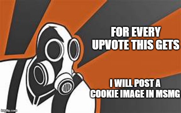 pyro | FOR EVERY UPVOTE THIS GETS; I WILL POST A COOKIE IMAGE IN MSMG | image tagged in pyro | made w/ Imgflip meme maker