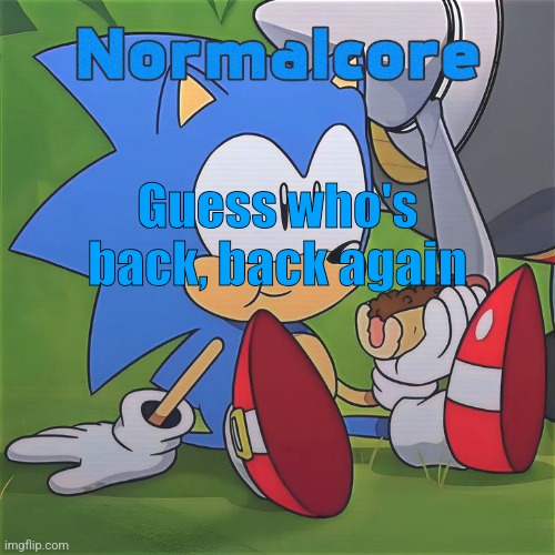 Random Sonic Template (REMAKE) | Guess who's back, back again | image tagged in random sonic template remake | made w/ Imgflip meme maker
