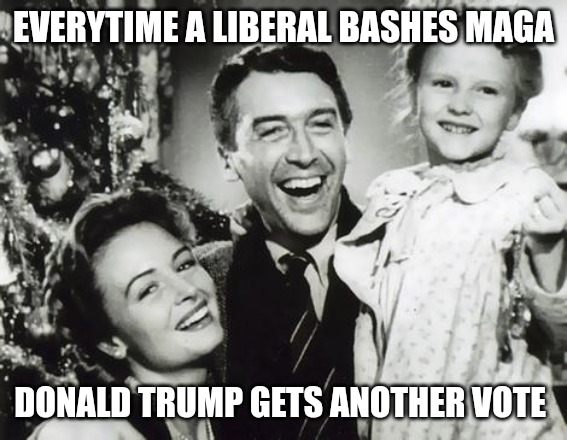 Every Time Bell Rings | EVERYTIME A LIBERAL BASHES MAGA; DONALD TRUMP GETS ANOTHER VOTE | image tagged in every time bell rings,it's raining downvotes,it's showtime,donald trump,donald trump approves,maga | made w/ Imgflip meme maker