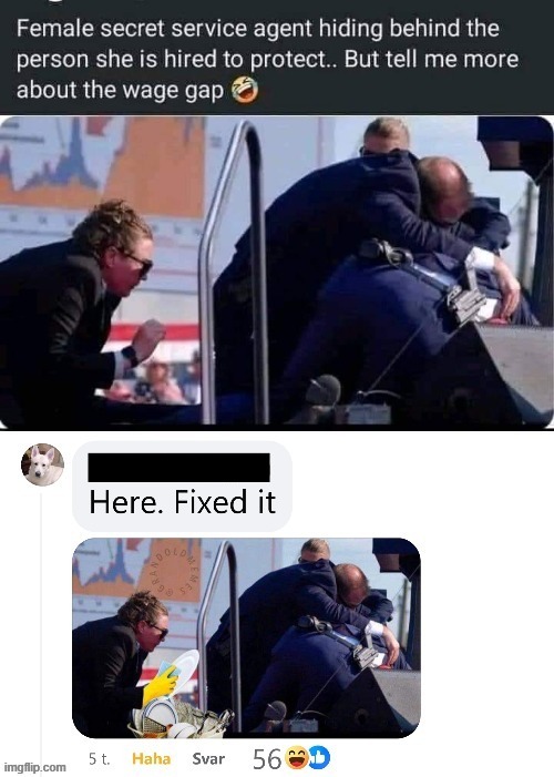 Someone fixed it :D | image tagged in funny,meme comments,donald trump | made w/ Imgflip meme maker