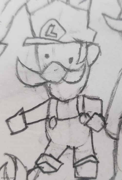 Cursed doll | image tagged in mario's madness,luigi,doll,drawing | made w/ Imgflip meme maker