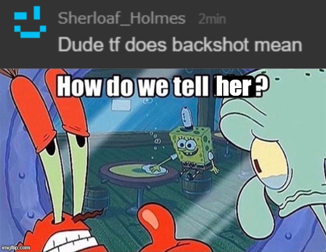 her | image tagged in how do we tell him | made w/ Imgflip meme maker