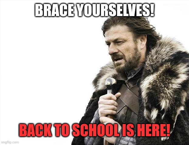 Brace Yourselves X is Coming | BRACE YOURSELVES! BACK TO SCHOOL IS HERE! | image tagged in memes,brace yourselves x is coming | made w/ Imgflip meme maker