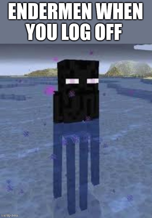 Cursed Enderman | ENDERMEN WHEN YOU LOG OFF | image tagged in cursed enderman | made w/ Imgflip meme maker