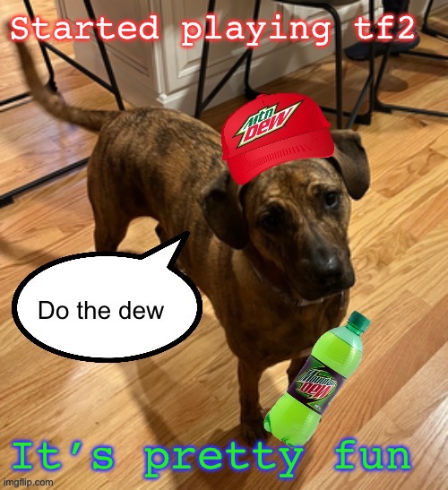 Do the dew | Started playing tf2; It’s pretty fun | image tagged in do the dew | made w/ Imgflip meme maker