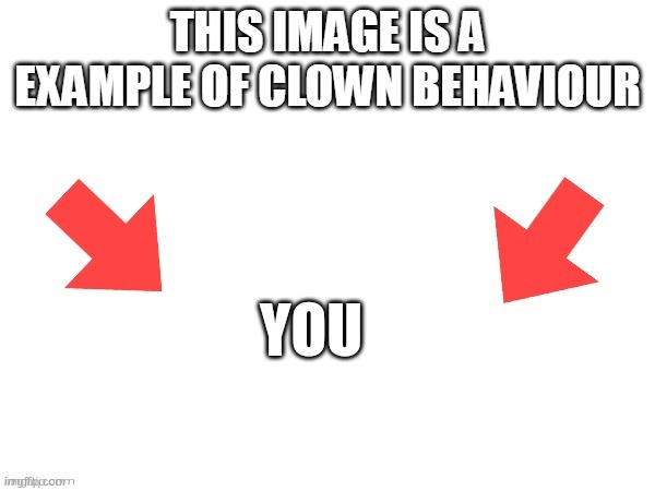 This image is a example of clown behaviour | YOU | image tagged in this image is a example of clown behaviour | made w/ Imgflip meme maker