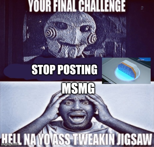 your final challenge | STOP POSTING; MSMG | image tagged in your final challenge | made w/ Imgflip meme maker