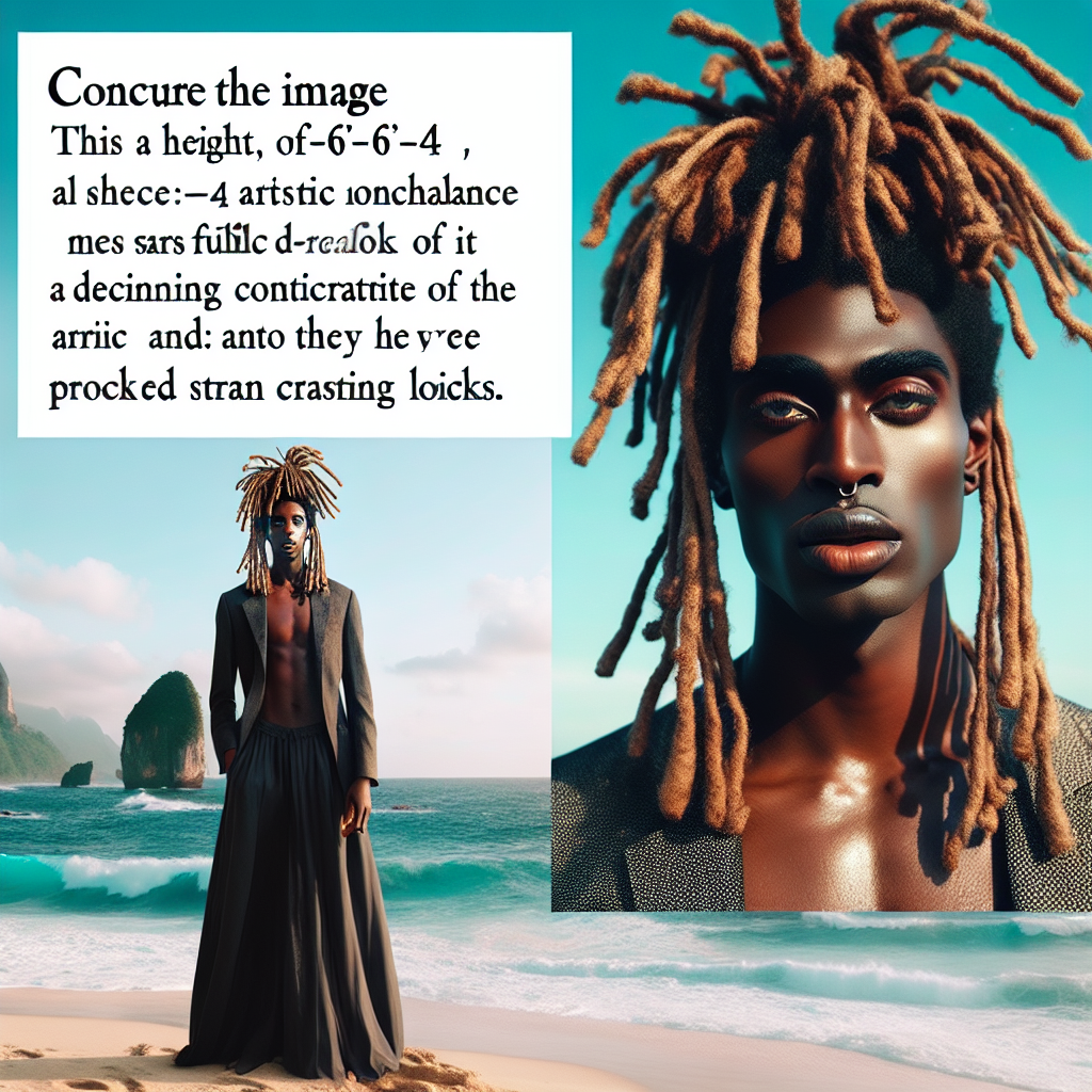 High Quality 6 foot 4 nonchalant dread head drag queen at the beach Blank Meme Template