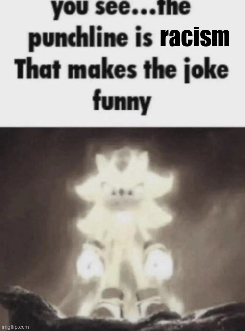 You see the punchline is that makes the joke funny shadow | racism | image tagged in you see the punchline is that makes the joke funny shadow | made w/ Imgflip meme maker