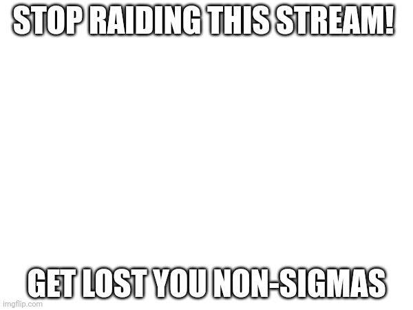 STOP RAIDING THIS STREAM! GET LOST YOU NON-SIGMAS | made w/ Imgflip meme maker