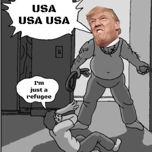 dad belt template | USA USA USA; I'm just a refugee | image tagged in dad belt template,trump | made w/ Imgflip meme maker
