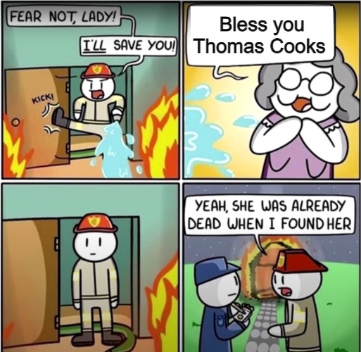 lady in fire comic | Bless you Thomas Cooks | image tagged in lady in fire comic,slavic | made w/ Imgflip meme maker