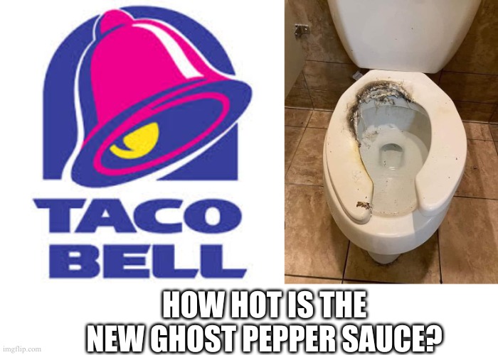 Run for the bathroom | HOW HOT IS THE NEW GHOST PEPPER SAUCE? | image tagged in taco bell logic | made w/ Imgflip meme maker
