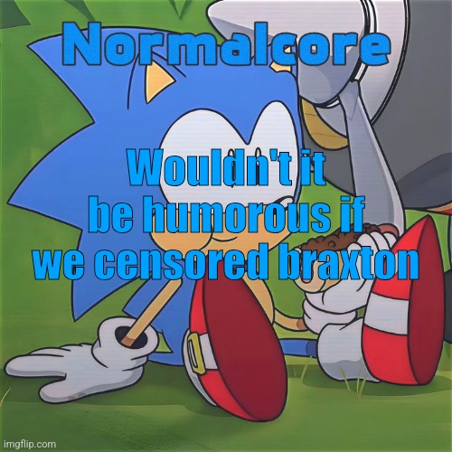 Random Sonic Template (REMAKE) | Wouldn't it be humorous if we censored braxton | image tagged in random sonic template remake | made w/ Imgflip meme maker