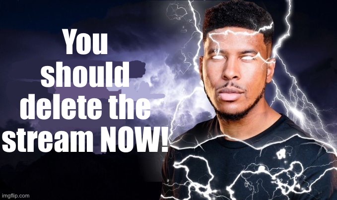 You should delete the stream NOW! | image tagged in you should delete the stream now | made w/ Imgflip meme maker