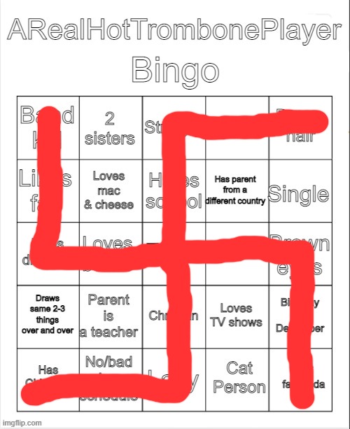 The nazis have occupied this bingo | image tagged in arealhottromboneplayer bingo | made w/ Imgflip meme maker
