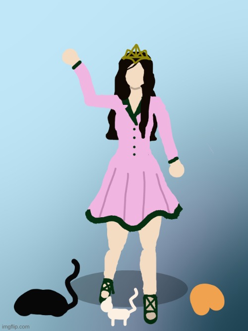I drew my best friend as a pretty princess | Also my first drawing with a person that isn't a stick figure :D | image tagged in kleki,princess,best-person-ever,cats | made w/ Imgflip meme maker