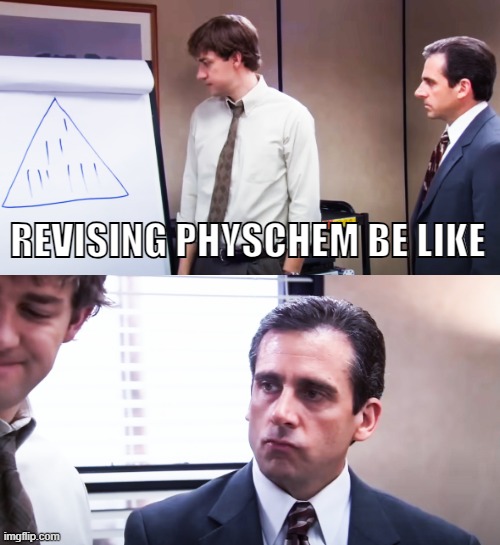 Chemistry meme | REVISING PHYSCHEM BE LIKE | image tagged in chemistry,the office | made w/ Imgflip meme maker