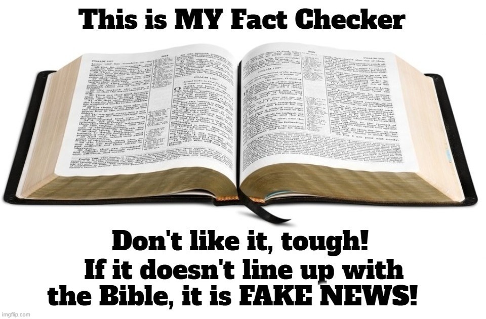 This is MY Fact Checker | image tagged in fact check,fact checker,ultimate authority,holy bible,holy spirit,revelation | made w/ Imgflip meme maker