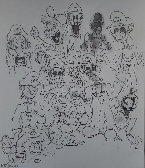 REPOST TO JOIN THE LUIGI PARTY!!! | image tagged in mario's madness,luigi,drawing | made w/ Imgflip meme maker