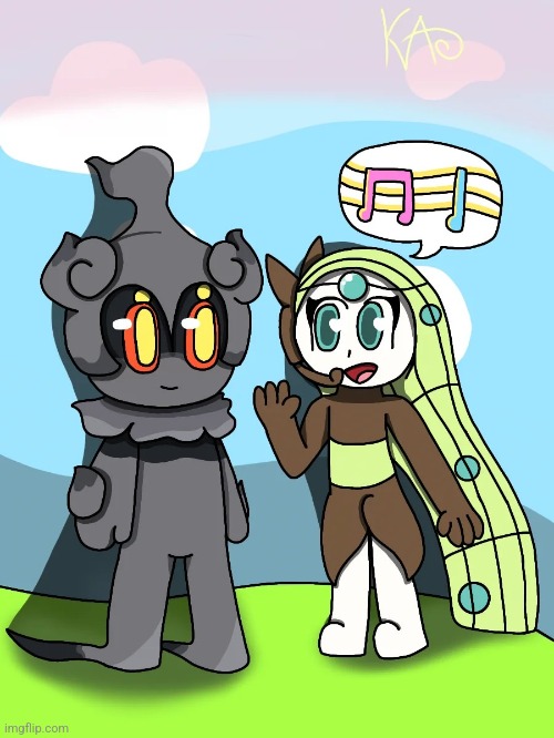Marshadow and Meloetta (Art by AdministrativeShop68) | made w/ Imgflip meme maker