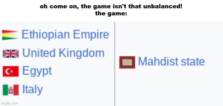 idk what to title this anymore | oh come on, the game isn't that unbalanced!
the game: | image tagged in unbalanced war | made w/ Imgflip meme maker