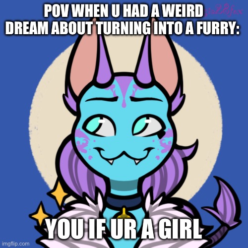 U if ur a furry part one | POV WHEN U HAD A WEIRD DREAM ABOUT TURNING INTO A FURRY:; YOU IF UR A GIRL | made w/ Imgflip meme maker