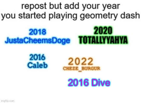 I started on world and sucked badly. I only really started playing in 2022 summer | 2016 Dive | image tagged in dive | made w/ Imgflip meme maker
