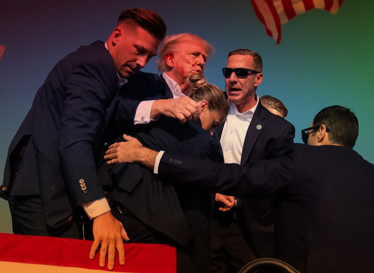 High Quality Attempted Assassination of Former President Donald Trump Blank Meme Template