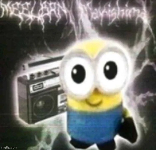 High Quality boombox minion Blank Meme Template