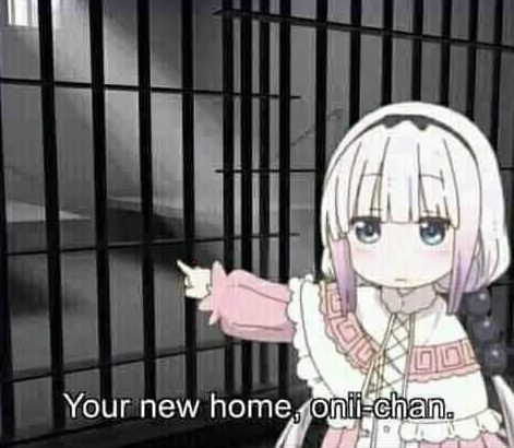 Kanna pointing at jail cell Blank Meme Template