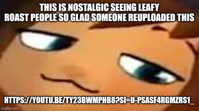 smug hat kid.mp4 | THIS IS NOSTALGIC SEEING LEAFY ROAST PEOPLE SO GLAD SOMEONE REUPLOADED THIS; HTTPS://YOUTU.BE/TY23BWMPHB8?SI=U-PSASF4RGMZRS1_ | image tagged in smug hat kid mp4 | made w/ Imgflip meme maker