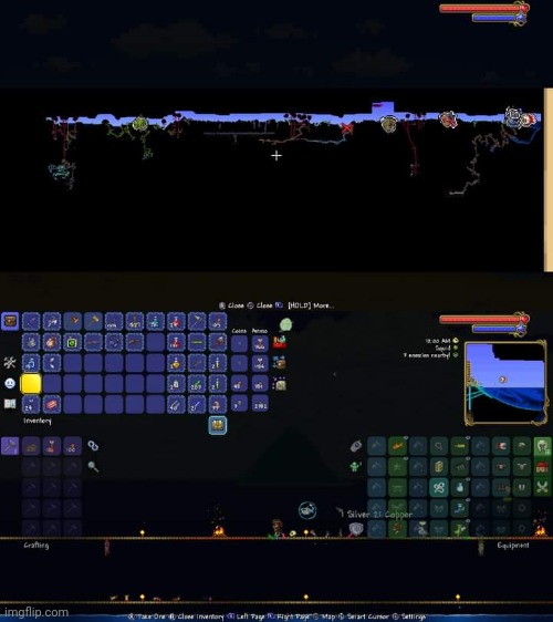 Time to fight EoW on the Celebrationmk10 seed! | image tagged in terraria,gaming,video games,nintendo switch,screenshot | made w/ Imgflip meme maker