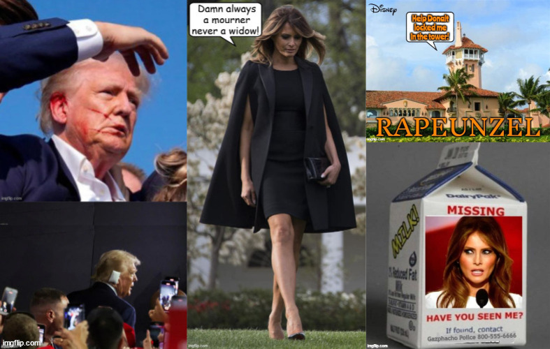 RNC MIA Melaina Trump | image tagged in shallow grave,yellow alert,widow woman,4th trophy wife,2024 rnc no melaina,maga missing | made w/ Imgflip meme maker